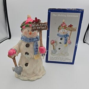 Melting Snowman Statue Vintage